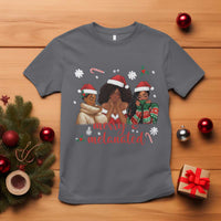 Melanin Christmas T Shirt Merry And Melanated Holiday Gift For Girl - Wonder Print Shop