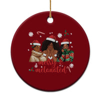 Melanin Christmas Ceramic Ornament Merry And Melanated Holiday Gift For Girl - Wonder Print Shop