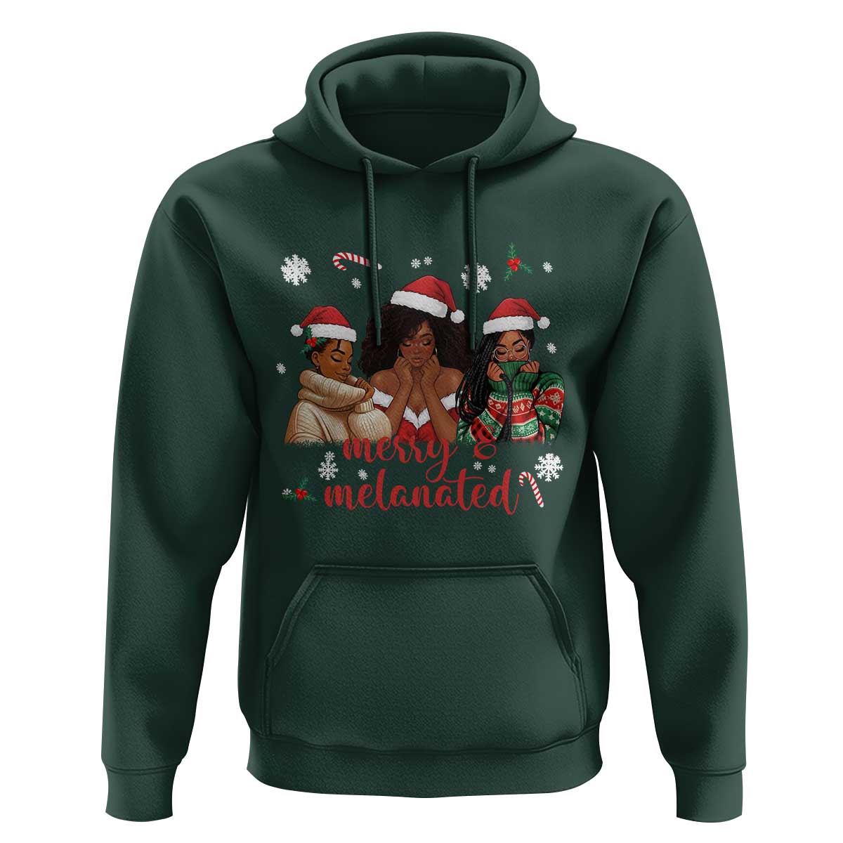 Melanin Christmas Hoodie Merry And Melanated Holiday Gift For Girl - Wonder Print Shop