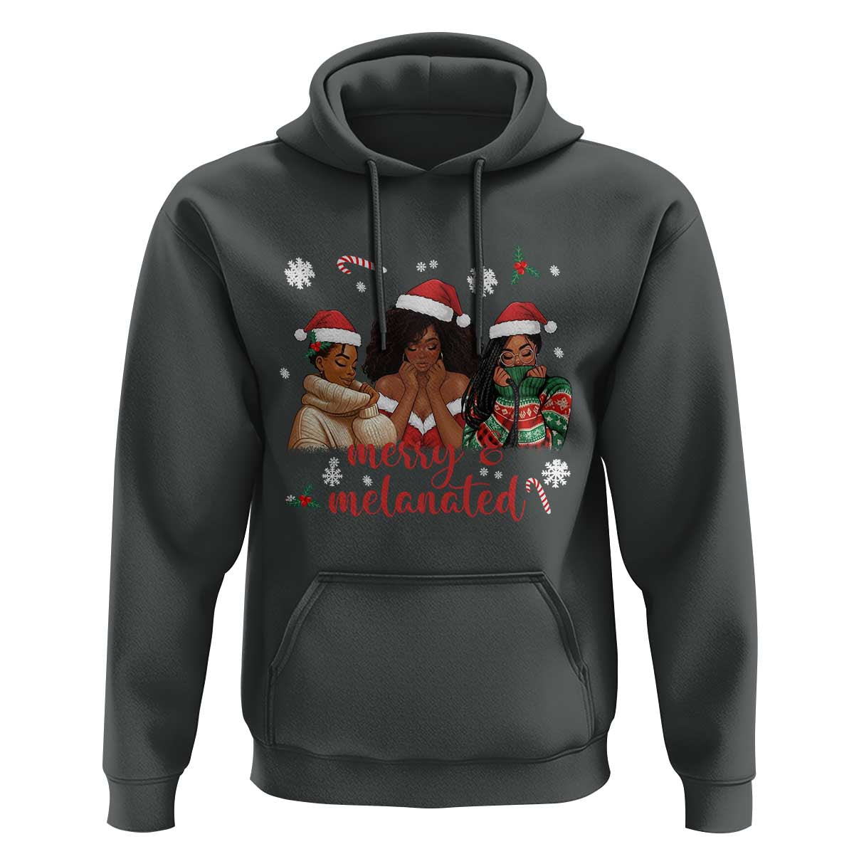 Melanin Christmas Hoodie Merry And Melanated Holiday Gift For Girl - Wonder Print Shop
