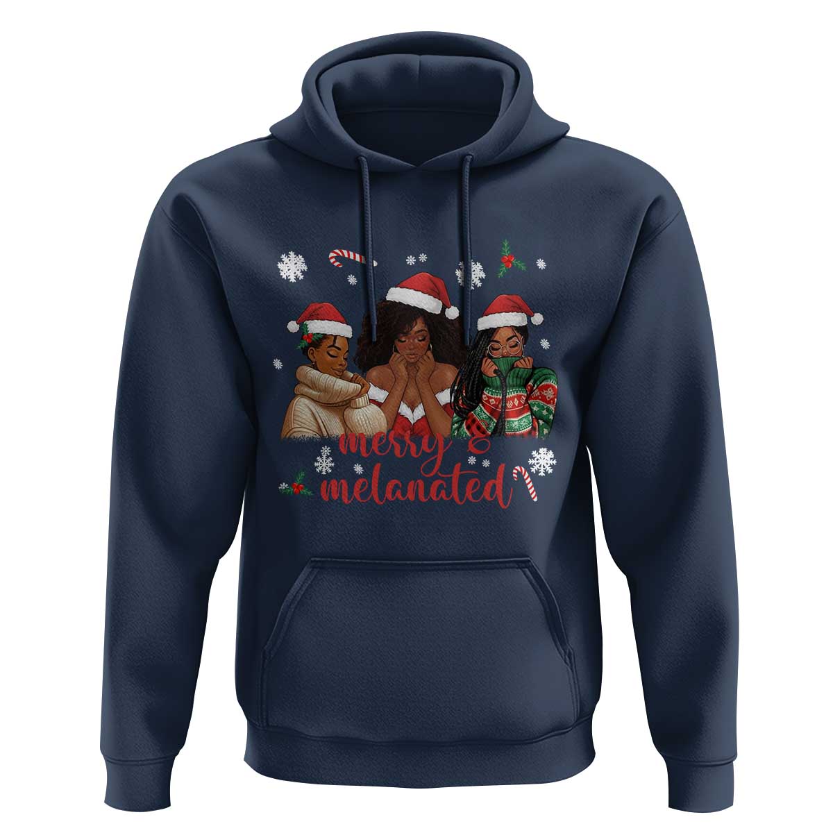 Melanin Christmas Hoodie Merry And Melanated Holiday Gift For Girl - Wonder Print Shop
