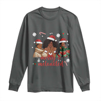 Melanin Christmas Long Sleeve Shirt Merry And Melanated Holiday Gift For Girl - Wonder Print Shop
