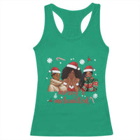 Melanin Christmas Racerback Tank Top Merry And Melanated Holiday Gift For Girl - Wonder Print Shop