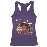 Melanin Christmas Racerback Tank Top Merry And Melanated Holiday Gift For Girl - Wonder Print Shop