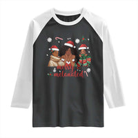 Melanin Christmas Raglan Shirt Merry And Melanated Holiday Gift For Girl - Wonder Print Shop