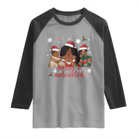 Melanin Christmas Raglan Shirt Merry And Melanated Holiday Gift For Girl - Wonder Print Shop