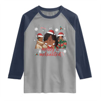 Melanin Christmas Raglan Shirt Merry And Melanated Holiday Gift For Girl - Wonder Print Shop