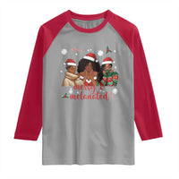 Melanin Christmas Raglan Shirt Merry And Melanated Holiday Gift For Girl - Wonder Print Shop