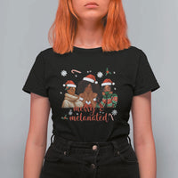 Melanin Christmas T Shirt For Women Merry And Melanated Holiday Gift For Girl - Wonder Print Shop