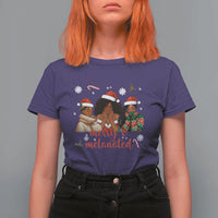 Melanin Christmas T Shirt For Women Merry And Melanated Holiday Gift For Girl - Wonder Print Shop