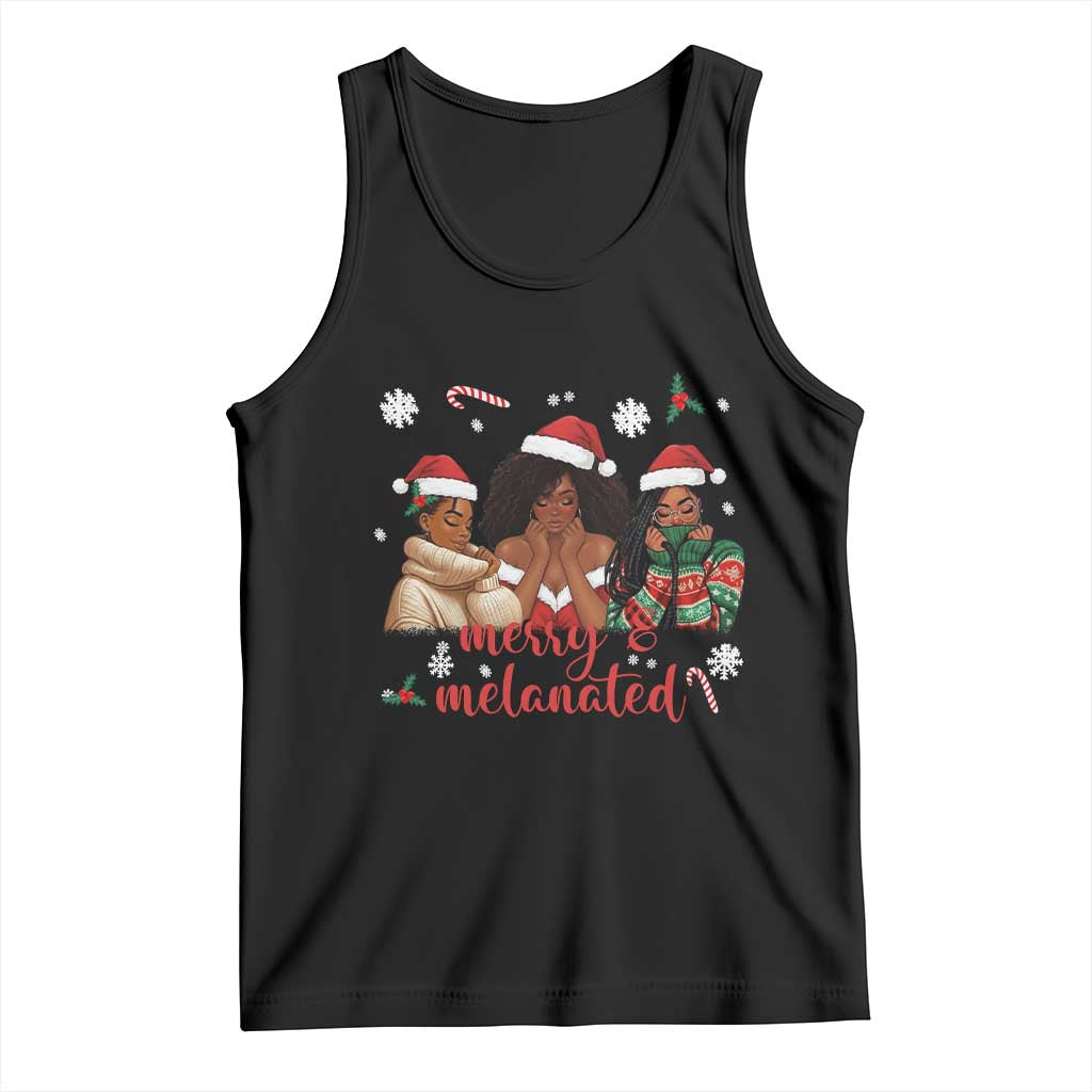 Melanin Christmas Tank Top Merry And Melanated Holiday Gift For Girl - Wonder Print Shop