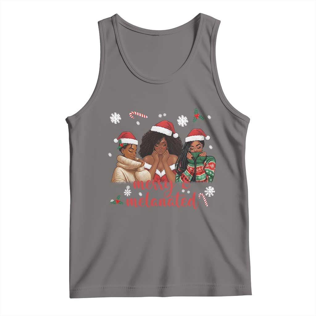 Melanin Christmas Tank Top Merry And Melanated Holiday Gift For Girl - Wonder Print Shop