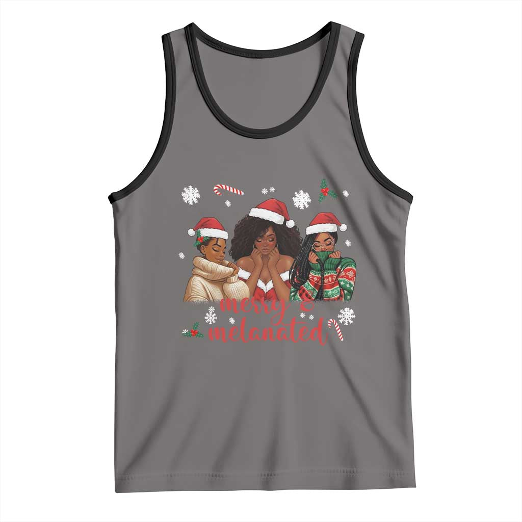 Melanin Christmas Tank Top Merry And Melanated Holiday Gift For Girl - Wonder Print Shop