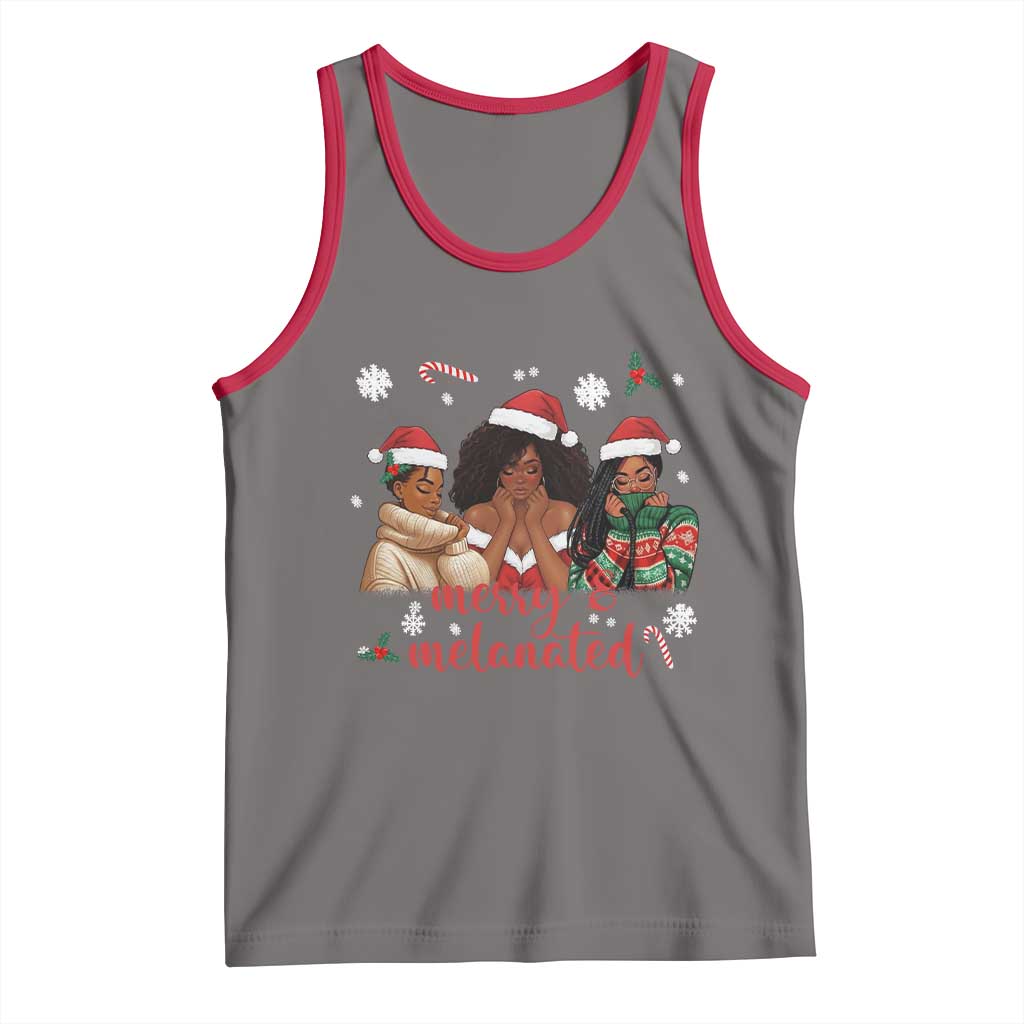 Melanin Christmas Tank Top Merry And Melanated Holiday Gift For Girl - Wonder Print Shop