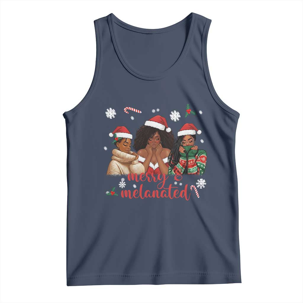 Melanin Christmas Tank Top Merry And Melanated Holiday Gift For Girl - Wonder Print Shop