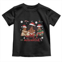 Melanin Christmas Toddler T Shirt Merry And Melanated Holiday Gift For Girl - Wonder Print Shop