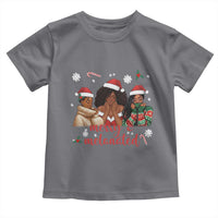 Melanin Christmas Toddler T Shirt Merry And Melanated Holiday Gift For Girl - Wonder Print Shop