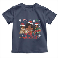 Melanin Christmas Toddler T Shirt Merry And Melanated Holiday Gift For Girl - Wonder Print Shop