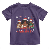 Melanin Christmas Toddler T Shirt Merry And Melanated Holiday Gift For Girl - Wonder Print Shop