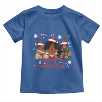 Melanin Christmas Toddler T Shirt Merry And Melanated Holiday Gift For Girl - Wonder Print Shop