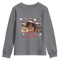 Melanin Christmas Youth Sweatshirt Merry And Melanated Holiday Gift For Girl - Wonder Print Shop
