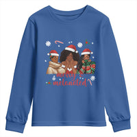Melanin Christmas Youth Sweatshirt Merry And Melanated Holiday Gift For Girl - Wonder Print Shop