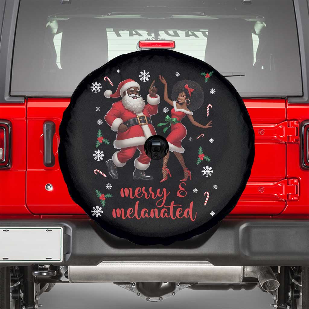 African American Christmas Spare Tire Cover Funny Dancing Black Santa And Mrs Claus Merry And Melanated - Wonder Print Shop