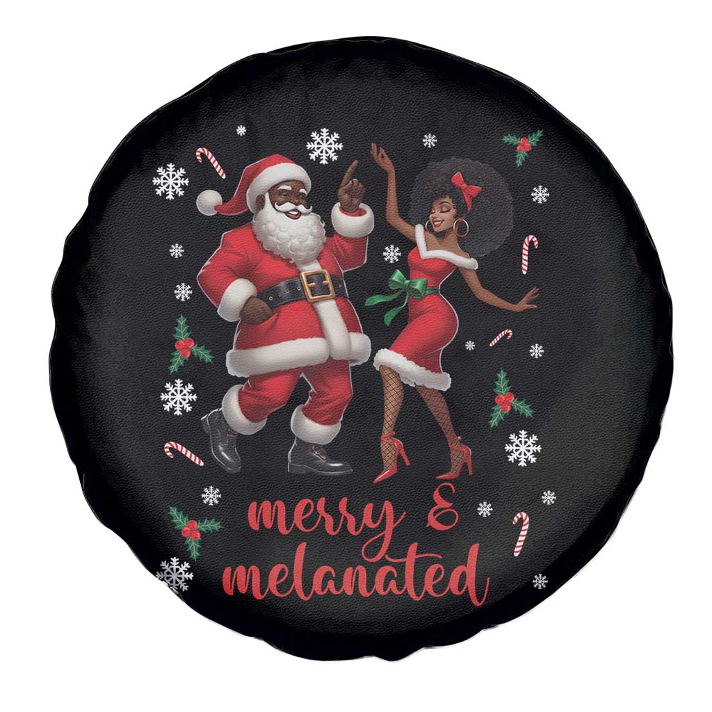 African American Christmas Spare Tire Cover Funny Dancing Black Santa And Mrs Claus Merry And Melanated - Wonder Print Shop
