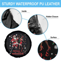 African American Christmas Spare Tire Cover Funny Dancing Black Santa And Mrs Claus Merry And Melanated - Wonder Print Shop