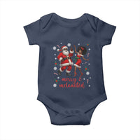 African American Christmas Baby Onesie Funny Dancing Black Santa And Mrs Claus Merry And Melanated - Wonder Print Shop
