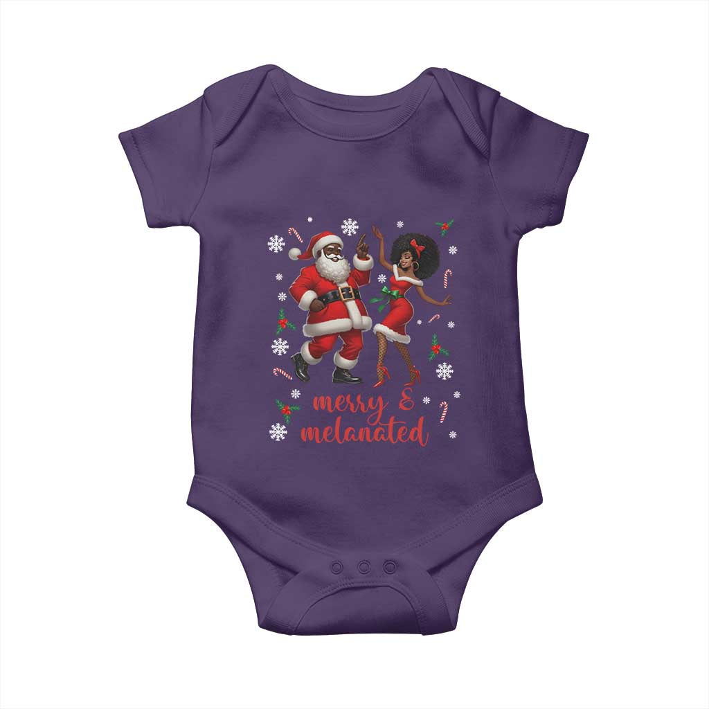 African American Christmas Baby Onesie Funny Dancing Black Santa And Mrs Claus Merry And Melanated - Wonder Print Shop