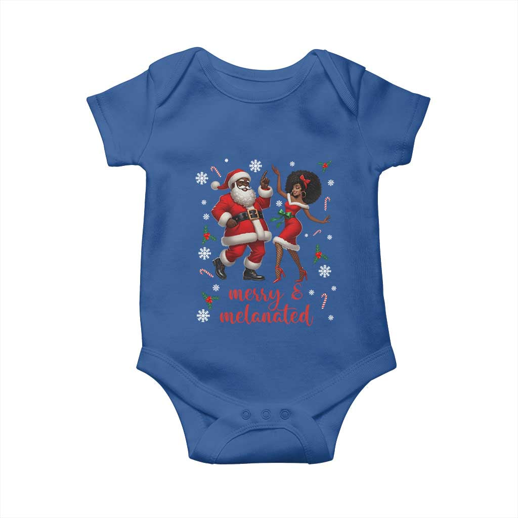 African American Christmas Baby Onesie Funny Dancing Black Santa And Mrs Claus Merry And Melanated - Wonder Print Shop