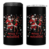 African American Christmas 4 in 1 Can Cooler Tumbler Funny Dancing Black Santa And Mrs Claus Merry And Melanated - Wonder Print Shop