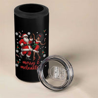 African American Christmas 4 in 1 Can Cooler Tumbler Funny Dancing Black Santa And Mrs Claus Merry And Melanated - Wonder Print Shop