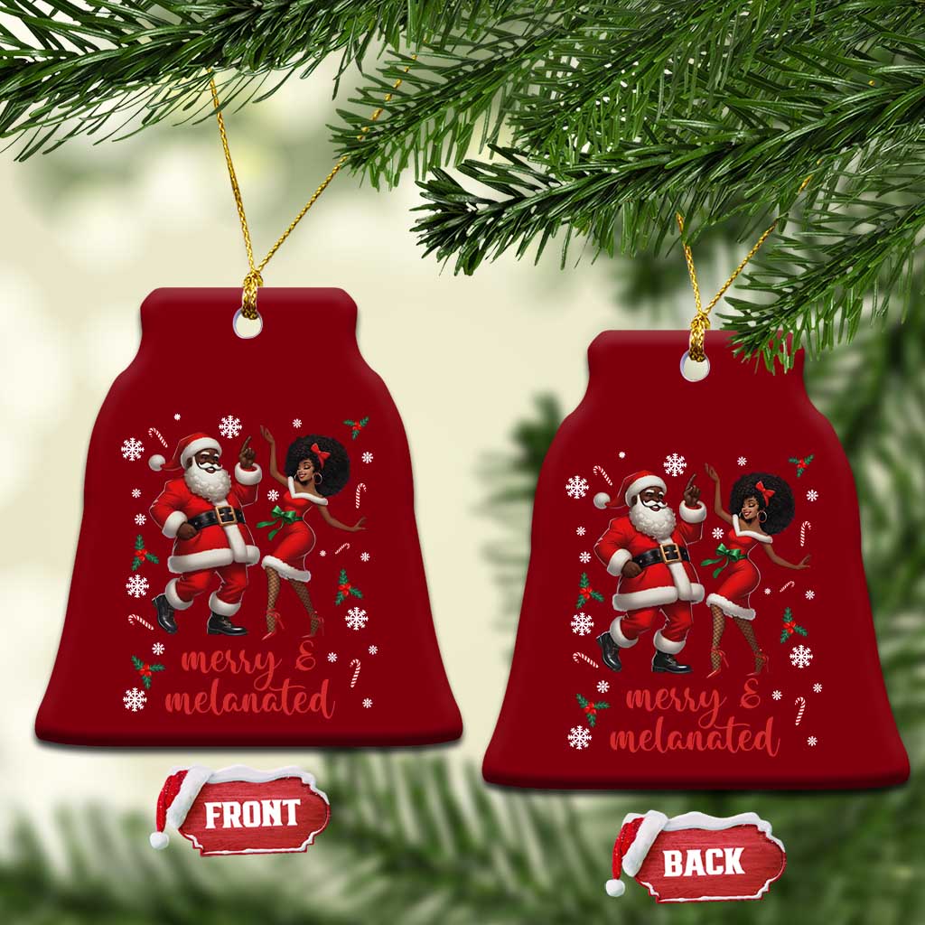 African American Christmas Ceramic Ornament Funny Dancing Black Santa And Mrs Claus Merry And Melanated - Wonder Print Shop