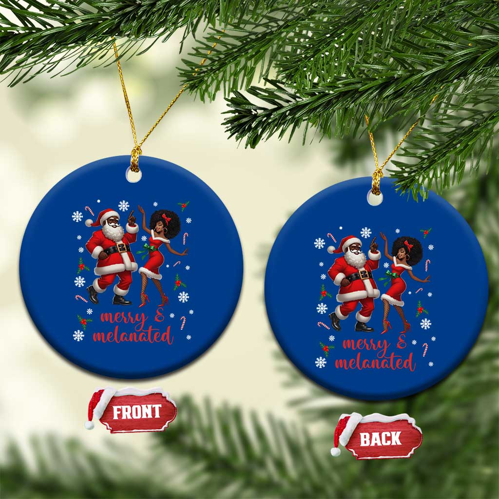 African American Christmas Ceramic Ornament Funny Dancing Black Santa And Mrs Claus Merry And Melanated - Wonder Print Shop