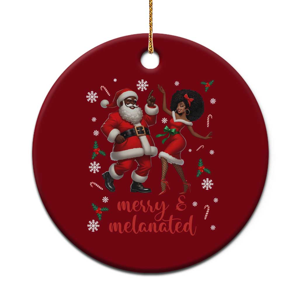 African American Christmas Ceramic Ornament Funny Dancing Black Santa And Mrs Claus Merry And Melanated - Wonder Print Shop