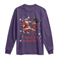 African American Christmas Long Sleeve Shirt Funny Dancing Black Santa And Mrs Claus Merry And Melanated - Wonder Print Shop