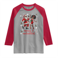 African American Christmas Raglan Shirt Funny Dancing Black Santa And Mrs Claus Merry And Melanated - Wonder Print Shop