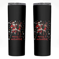 African American Christmas Skinny Tumbler Funny Dancing Black Santa And Mrs Claus Merry And Melanated - Wonder Print Shop