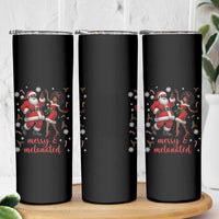 African American Christmas Skinny Tumbler Funny Dancing Black Santa And Mrs Claus Merry And Melanated - Wonder Print Shop