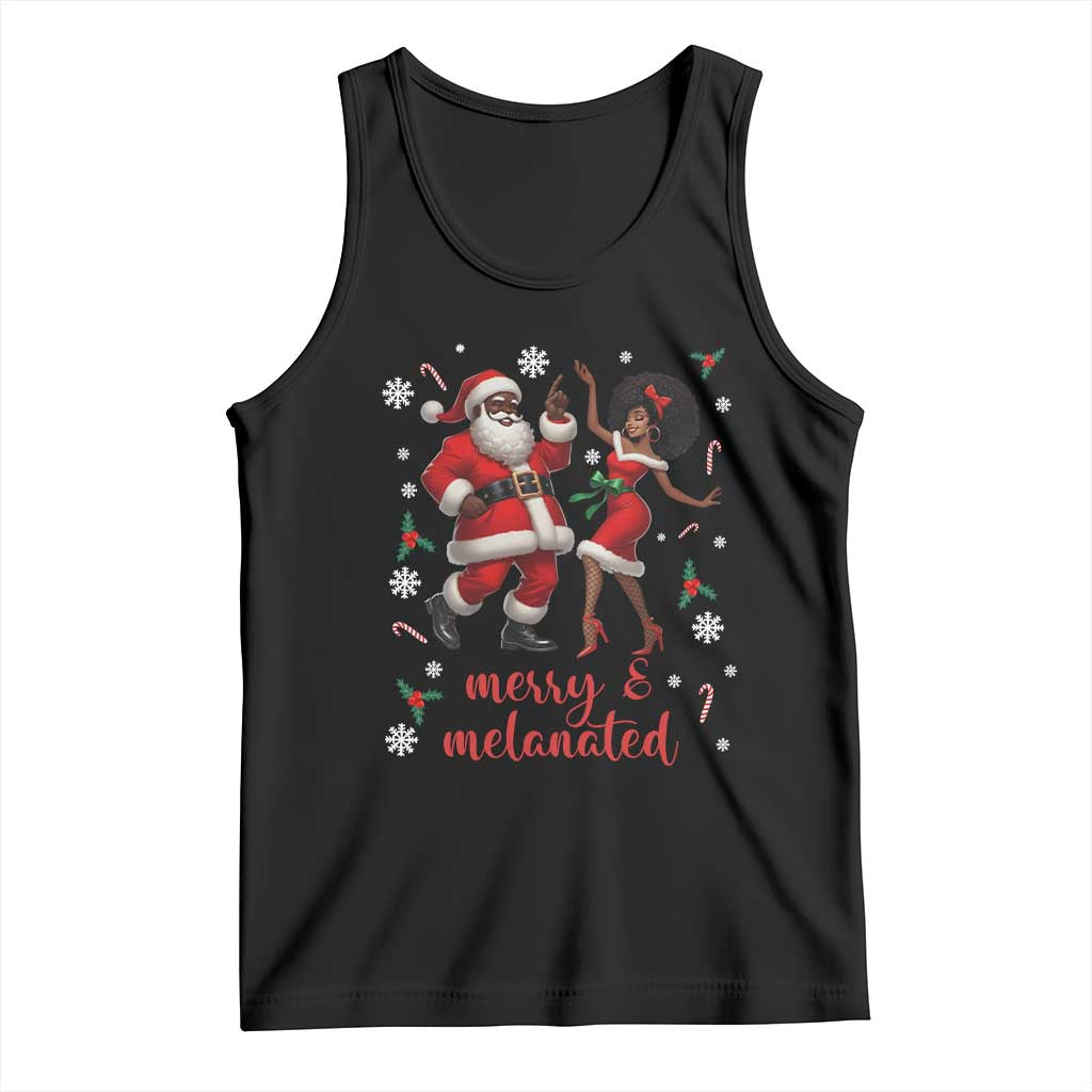 African American Christmas Tank Top Funny Dancing Black Santa And Mrs Claus Merry And Melanated - Wonder Print Shop