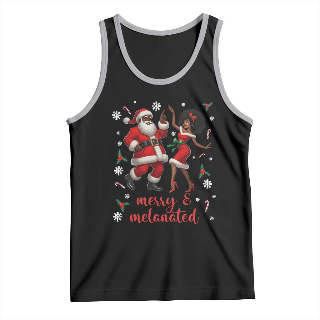 African American Christmas Tank Top Funny Dancing Black Santa And Mrs Claus Merry And Melanated - Wonder Print Shop