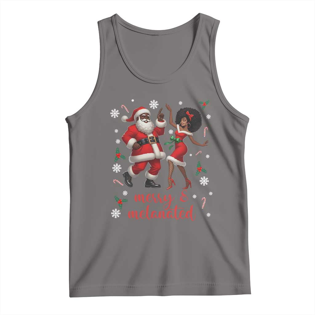 African American Christmas Tank Top Funny Dancing Black Santa And Mrs Claus Merry And Melanated - Wonder Print Shop
