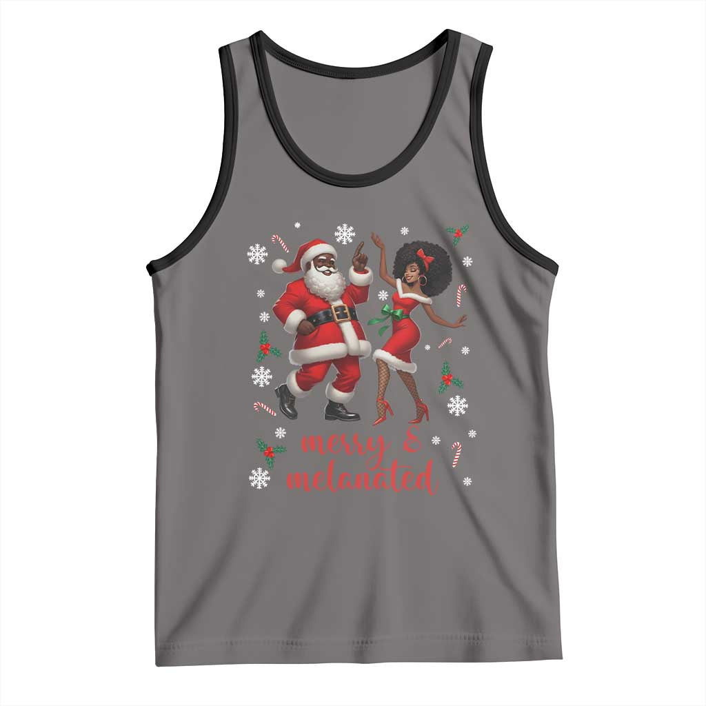 African American Christmas Tank Top Funny Dancing Black Santa And Mrs Claus Merry And Melanated - Wonder Print Shop