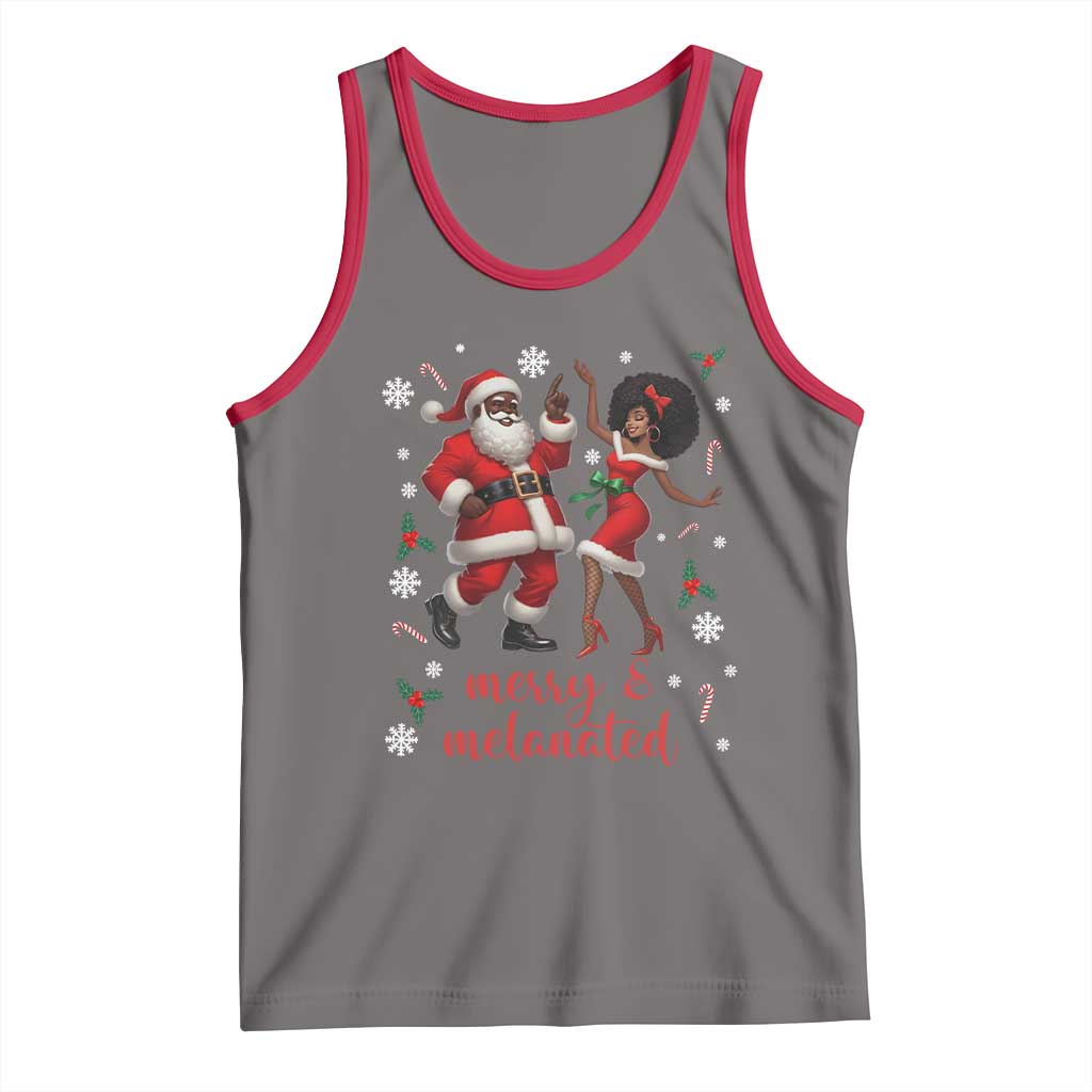 African American Christmas Tank Top Funny Dancing Black Santa And Mrs Claus Merry And Melanated - Wonder Print Shop