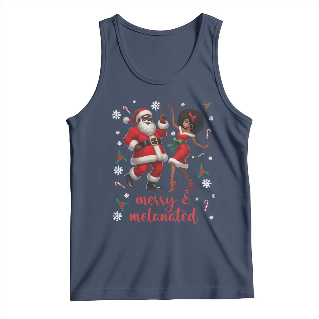 African American Christmas Tank Top Funny Dancing Black Santa And Mrs Claus Merry And Melanated - Wonder Print Shop