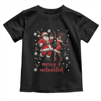 African American Christmas Toddler T Shirt Funny Dancing Black Santa And Mrs Claus Merry And Melanated - Wonder Print Shop