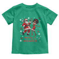 African American Christmas Toddler T Shirt Funny Dancing Black Santa And Mrs Claus Merry And Melanated - Wonder Print Shop
