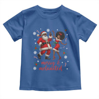 African American Christmas Toddler T Shirt Funny Dancing Black Santa And Mrs Claus Merry And Melanated - Wonder Print Shop